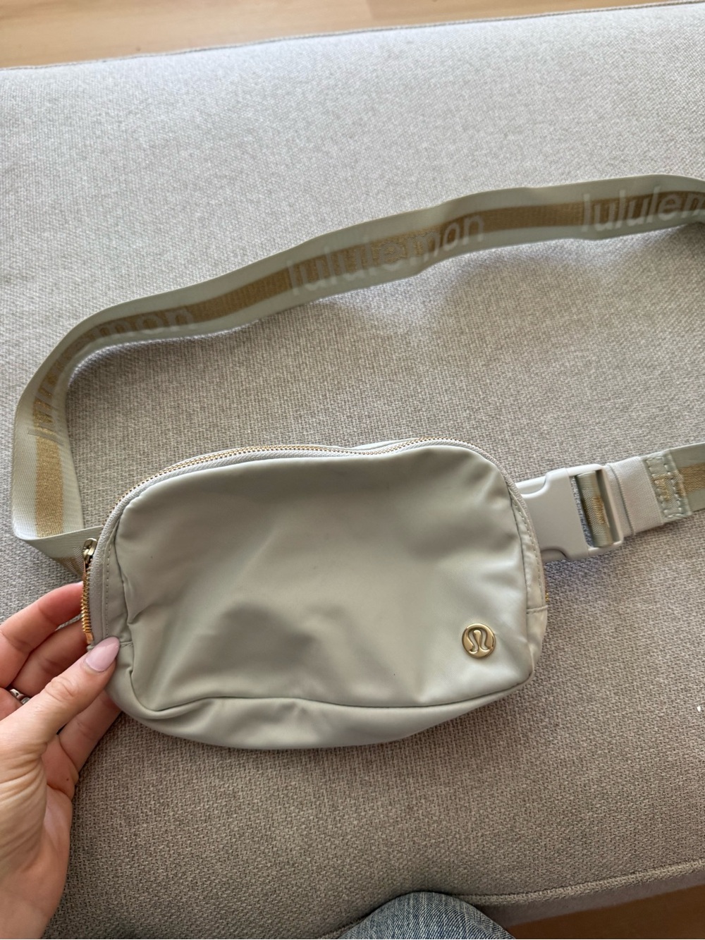 Gold and Mint Lululemon Belt Bag
